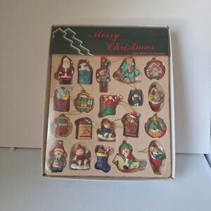 VINTAGE 1980S KMART TRIM A TREE COLLECTION HAND PAINTED CHRISTMAS TREE ORNAMENTS
